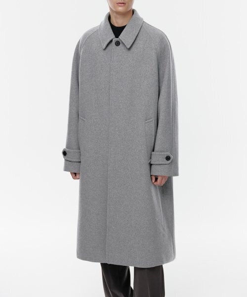 MUSINSA STANDARD（ムシンサスタンダード）の「カシミヤブレンドオーバーサイズバルマカンコート[ヘザーグレー]（チェスターコート・メンズ・その他・MEDIUM/LARGE/X-LARGE/XX-LARGE）」の8枚目の写真