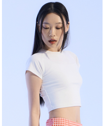 MOAA（モア）の「Paanel Seam Crop Tee (WHITE)（Tシャツ/カットソー）」