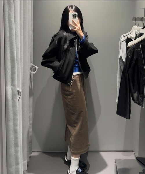 MUSINSA STANDARD WOMAN（ムシンサスタンダードウーマン）の「ウィメンズツイルクロップジャケット[ブラック]（その他アウター・レディース・その他・SMALL/MEDIUM/LARGE）」の13枚目の写真