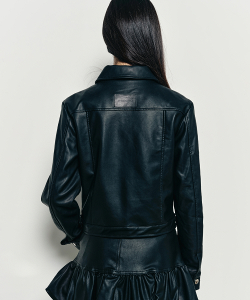 NICK&NICOLE(ニックアンドニコール)の「TRUCKER LINE LEATHER JACKET_BLACK(ライダースジャケット・レディース・その他・FREE)」の3枚目の写真