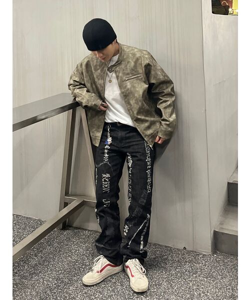 PARTIMENTO（パルティメント）の「[ビーガンレザー] ディストレスクラシックバイカージャケットカーキ（ライダースジャケット・レディース・その他・MEDIUM/LARGE）」の3枚目の写真