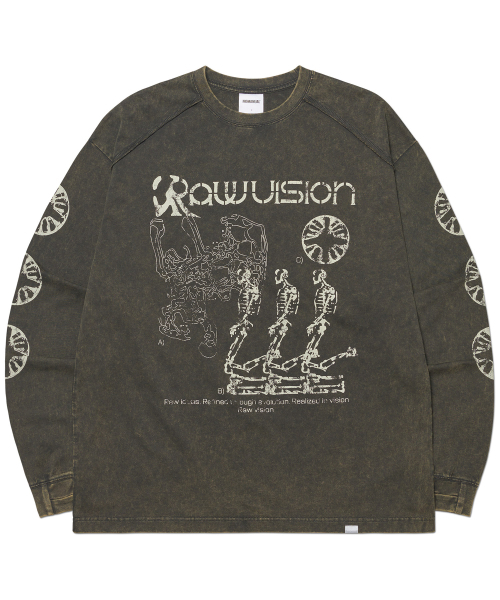 NOMANUAL(NOMANUAL)の「S.I LONG SLEEVE TEE - WASHED CHARCOAL(Tシャツ/カットソー・レディース・その他・MEDIUM/LARGE/X-LARGE)」の1枚目の写真
