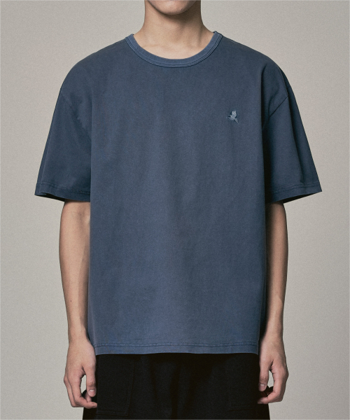 Verdnt（バーダント）の「オリジナルバードロゴ刺繍Tシャツ[ガーメントブルー]（Tシャツ/カットソー・レディース・ブルー・MEDIUM/LARGE/SMALL）」の9枚目の写真