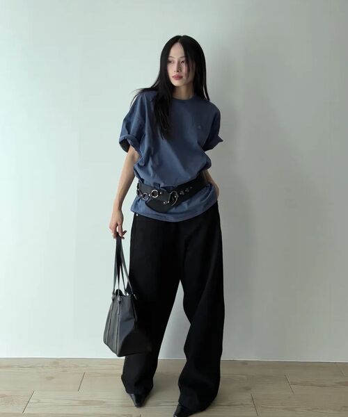 Verdnt（バーダント）の「オリジナルバードロゴ刺繍Tシャツ[ガーメントブルー]（Tシャツ/カットソー・レディース・ブルー・MEDIUM/LARGE/SMALL）」の7枚目の写真