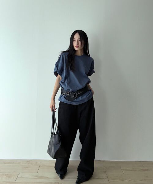 Verdnt（バーダント）の「オリジナルバードロゴ刺繍Tシャツ[ガーメントブルー]（Tシャツ/カットソー・レディース・ブルー・MEDIUM/LARGE/SMALL）」の8枚目の写真