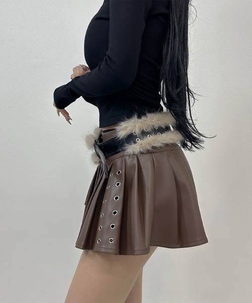 FOLLOWIN（フォロウィン）の「2color/フェイクファー×アイレットベルト（ベルト・レディース・ホワイト/ブラウン・FREE）」の12枚目の写真