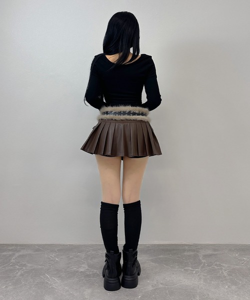 FOLLOWIN（フォロウィン）の「2color/フェイクファー×アイレットベルト（ベルト・レディース・ホワイト/ブラウン・FREE）」の17枚目の写真