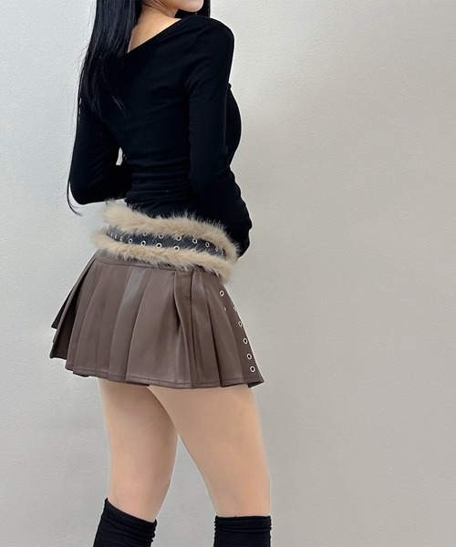 FOLLOWIN（フォロウィン）の「2color/フェイクファー×アイレットベルト（ベルト・レディース・ホワイト/ブラウン・FREE）」の16枚目の写真