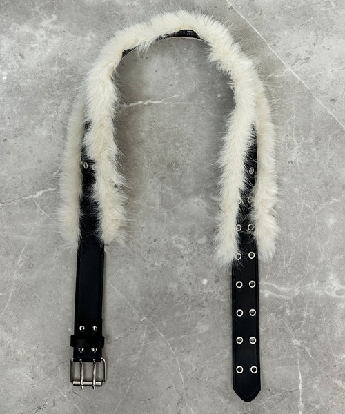 FOLLOWIN（フォロウィン）の「2color/フェイクファー×アイレットベルト（ベルト・レディース・ホワイト/ブラウン・FREE）」の19枚目の写真