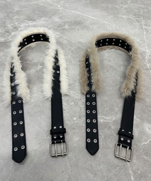 FOLLOWIN（フォロウィン）の「2color/フェイクファー×アイレットベルト（ベルト・レディース・ホワイト/ブラウン・FREE）」の21枚目の写真