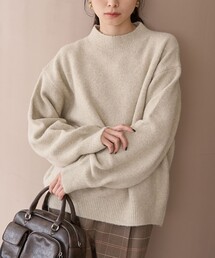 フラッフィーモックネック ウォッシャブルニット（WEB限定カラーあり）