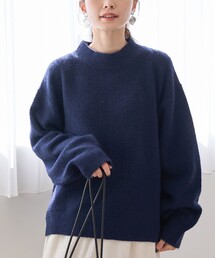 coen | フラッフィーモックネック ウォッシャブルニット（WEB限定カラーあり）(ニット/セーター)