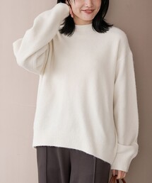 フラッフィーモックネック ウォッシャブルニット(WEB限定カラーあり)