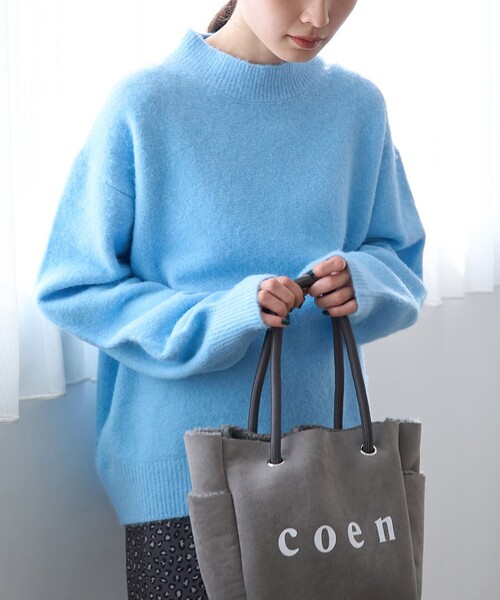 セール】フラッフィーモックネック ウォッシャブルニット（WEB限定