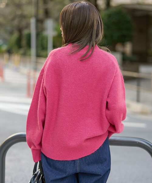 セール】フラッフィーモックネック ウォッシャブルニット（WEB限定