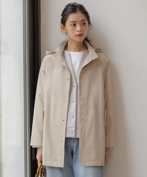 J.PRESS(ジェイプレス)の「【春のマストアイテム・2way】ドライツイルストレッチ フーデット アウター(その他アウター・レディース・ブルー系/ベージュ系/ライトグレー系/ネイビー系・T15/T13)」の2枚目の写真