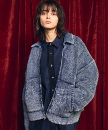 《UNISEX》Fade Yarn Prime-Over Full Zip Knit/フェードヤーンプライオーバーフルジップニットブルゾン【MAISON SPECIAL/メゾンスペシャル】