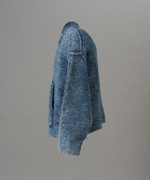 MAISON SPECIAL（メゾンスペシャル）の「《UNISEX》Fade Yarn Prime-Over Full Zip Knit/フェードヤーンプライオーバーフルジップニットブルゾン【MAISON SPECIAL/メゾンスペシャル】（カーディガン/ボレロ・メンズ・ブラック/ブルー・0/1/2）」の3枚目の写真