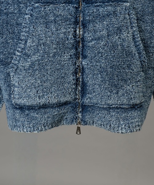 MAISON SPECIAL（メゾンスペシャル）の「《UNISEX》Fade Yarn Prime-Over Full Zip Knit/フェードヤーンプライオーバーフルジップニットブルゾン【MAISON SPECIAL/メゾンスペシャル】（カーディガン/ボレロ・メンズ・ブラック/ブルー・0/1/2）」の8枚目の写真
