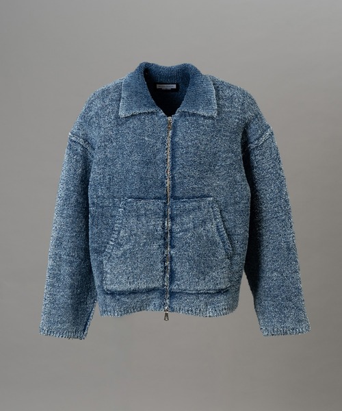 MAISON SPECIAL（メゾンスペシャル）の「《UNISEX》Fade Yarn Prime-Over Full Zip Knit/フェードヤーンプライオーバーフルジップニットブルゾン【MAISON SPECIAL/メゾンスペシャル】（カーディガン/ボレロ・メンズ・ブラック/ブルー・0/1/2）」の22枚目の写真