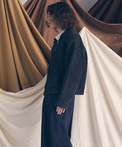 MAISON SPECIAL（メゾンスペシャル）の「《UNISEX》Fade Yarn Prime-Over Full Zip Knit/フェードヤーンプライオーバーフルジップニットブルゾン【MAISON SPECIAL/メゾンスペシャル】（カーディガン/ボレロ・メンズ・ブラック/ブルー・0/1/2）」の15枚目の写真