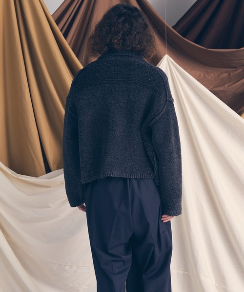 MAISON SPECIAL（メゾンスペシャル）の「《UNISEX》Fade Yarn Prime-Over Full Zip Knit/フェードヤーンプライオーバーフルジップニットブルゾン【MAISON SPECIAL/メゾンスペシャル】（カーディガン/ボレロ・メンズ・ブラック/ブルー・0/1/2）」の16枚目の写真