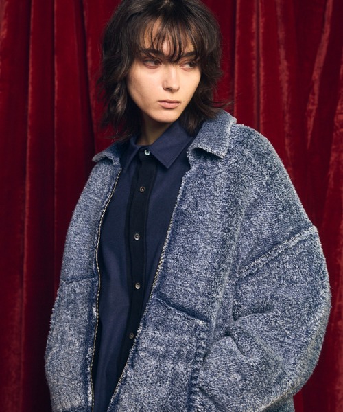 MAISON SPECIAL（メゾンスペシャル）の「《UNISEX》Fade Yarn Prime-Over Full Zip Knit/フェードヤーンプライオーバーフルジップニットブルゾン【MAISON SPECIAL/メゾンスペシャル】（カーディガン/ボレロ・メンズ・ブラック/ブルー・0/1/2）」の20枚目の写真