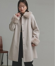 ad thie（アドティエ）の「ファーカラー 2WAY ミドルコート（ノーカラーコート）」