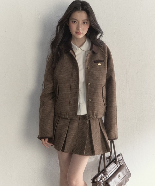 SunsetPark(サンセットパーク)の「チェック柄 プレッピージャケット SP25a028【SunsetPark】【2025AW】(その他アウター・レディース・ブラウン・L/M/S)」の7枚目の写真