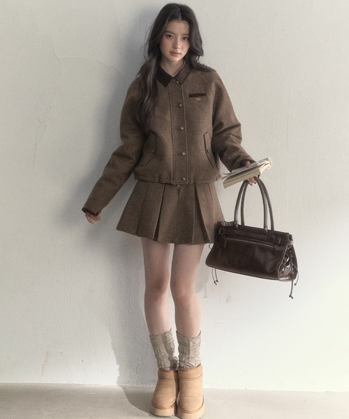 SunsetPark(サンセットパーク)の「チェック柄 プレッピージャケット SP25a028【SunsetPark】【2025AW】(その他アウター・レディース・ブラウン・L/M/S)」の13枚目の写真
