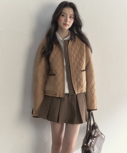 SunsetPark(サンセットパーク)の「チェック柄 プレッピージャケット SP25a028【SunsetPark】【2025AW】(その他アウター・レディース・ブラウン・L/M/S)」の10枚目の写真