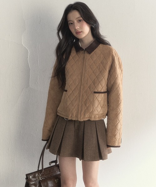 SunsetPark(サンセットパーク)の「チェック柄 プレッピージャケット SP25a028【SunsetPark】【2025AW】(その他アウター・レディース・ブラウン・L/M/S)」の6枚目の写真