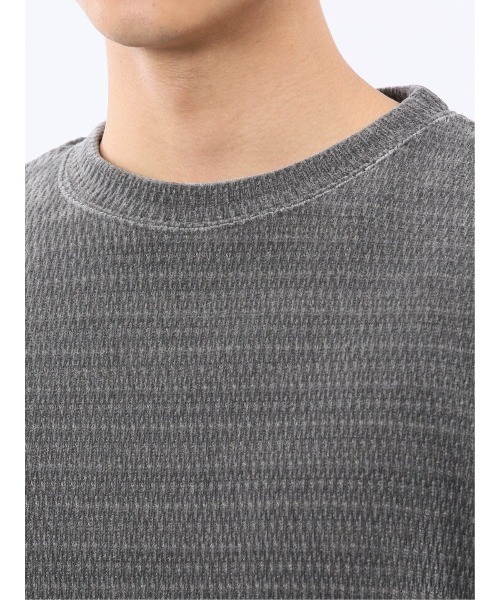 TAKA-Q（タカキュー）の「【ストレッチ モール】タカキュー ジャガード クルーネック 長袖 Tシャツ（Tシャツ/カットソー・メンズ・ボルドー/ネイビー/ホワイト/グレー系その他2・MEDIUM/X-LARGE/LARGE）」の9枚目の写真