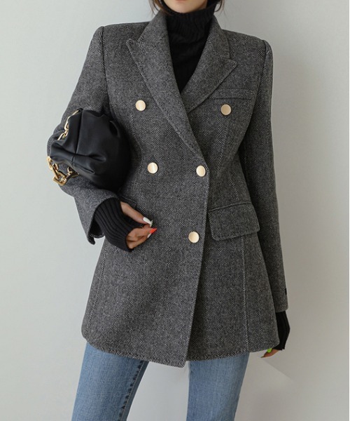 希少✨ベルベスト【幻のシルク100%】テーラードジャケット　ヘリンボーン　総柄 CALLNE ジャケット テーラードジャケット Woolblend Herringbone