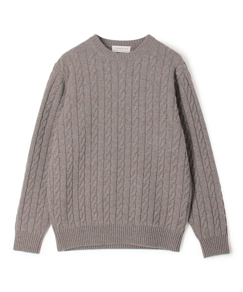 TOMORROWLAND （トゥモローランド）の「TOMORROWLAND tricot スーパーファインラムウール ケーブルニット（ニット/セーター・メンズ・グレー/カーキ/ブラック/ライトグリーン・L/M/S/XL）」の2枚目の写真