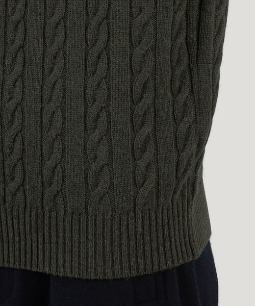 TOMORROWLAND （トゥモローランド）の「TOMORROWLAND tricot スーパーファインラムウール ケーブルニット（ニット/セーター・メンズ・グレー/カーキ/ブラック/ライトグリーン・L/M/S/XL）」の11枚目の写真