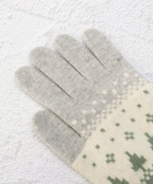 one'sterrace(ワンズテラス)の「【あったか】iTouch グローブ パターン(手袋・レディース・ライトグレー系8・00)」の3枚目の写真