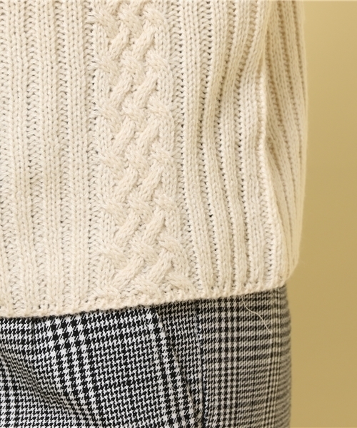 FREE'S MART（フリーズマート）の「リブ×ケーブルボトルネックニット（ニット/セーター・レディース・ホワイト/レッド/グレー/ベージュ・FREE）」の10枚目の写真