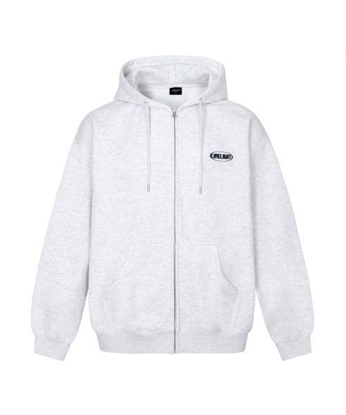 LIMELIGHT APPAREL(ライムライトアパレル)の「アパレルオーバルロゴジップアップフードオーバーサイズ(アッシュグレー/ブラック)(パーカー・メンズ・その他・MEDIUM/LARGE/X-LARGE)」の1枚目の写真