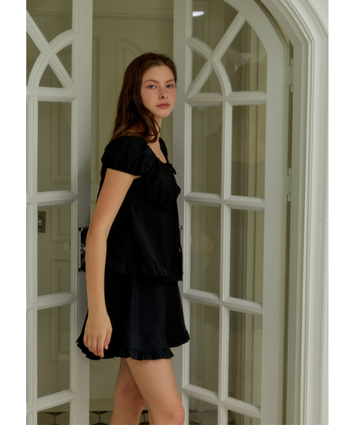 ANOETIC(アノエティック)の「FRILL MINI SKIRT_BLACK(スカート・レディース・ブラック・FREE)」の2枚目の写真