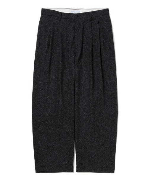 COOTIE PRODUCTIONS（クーティープロダクションズ）の「Silk Nep Herringbone 2 Tuck Wide Trousers（スラックス・メンズ・ブラウン系その他/ブラックミックス・SMALL/MEDIUM/LARGE/X-LARGE）」の2枚目の写真