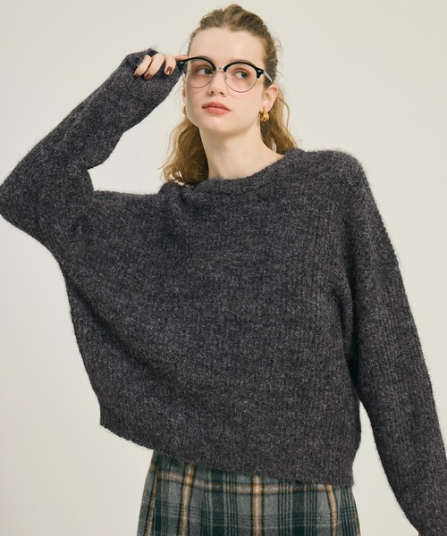 coca(coca)(コカ)の「オーバーサイズニットトップス(ニット/セーター・レディース・ライトグレー/チャコール・S/L/M)」の10枚目の写真