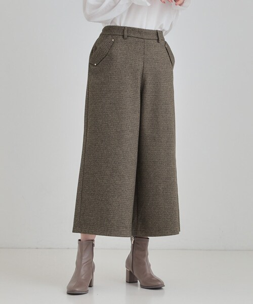 DRESKIP(ドレスキップ)の「【高レビュー】裏起毛ガウチョパンツ(その他パンツ・レディース・アイボリー/ダークブラウン系1/ブラック系1/ブラック・01/04/03/02)」の5枚目の写真