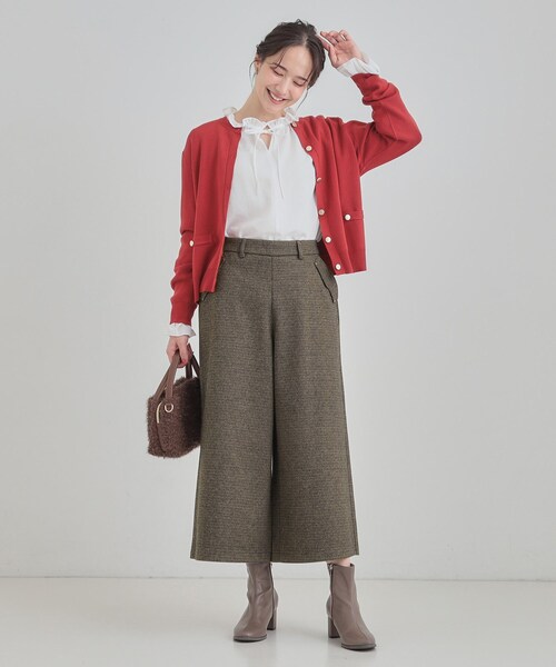 DRESKIP(ドレスキップ)の「【高レビュー】裏起毛ガウチョパンツ(その他パンツ・レディース・アイボリー/ダークブラウン系1/ブラック系1/ブラック・01/04/03/02)」の7枚目の写真