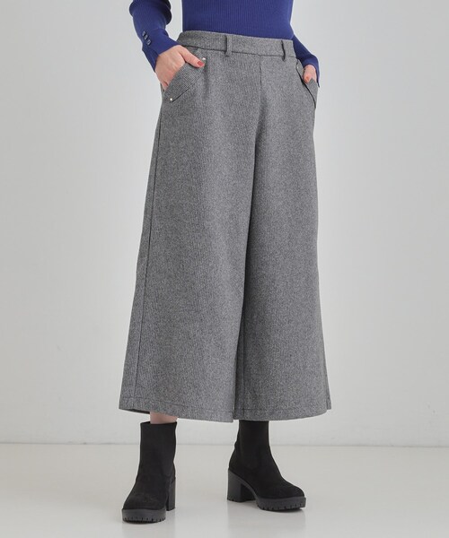 DRESKIP（ドレスキップ）の「【あったか/S-LL】裏起毛ガウチョパンツ（その他パンツ・レディース・アイボリー/ダークブラウン系1/ブラック系1/ブラック・01/04/03/02）」の19枚目の写真