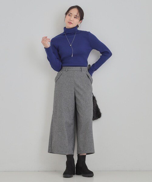 DRESKIP（ドレスキップ）の「【あったか/S-LL】裏起毛ガウチョパンツ（その他パンツ・レディース・アイボリー/ダークブラウン系1/ブラック系1/ブラック・01/04/03/02）」の17枚目の写真