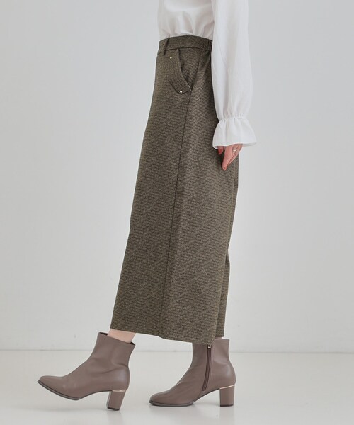 DRESKIP（ドレスキップ）の「【あったか/S-LL】裏起毛ガウチョパンツ（その他パンツ・レディース・アイボリー/ダークブラウン系1/ブラック系1/ブラック・01/04/03/02）」の14枚目の写真