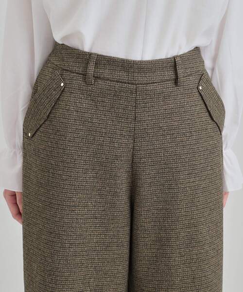 DRESKIP（ドレスキップ）の「【あったか/S-LL】裏起毛ガウチョパンツ（その他パンツ・レディース・アイボリー/ダークブラウン系1/ブラック系1/ブラック・01/04/03/02）」の8枚目の写真