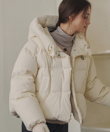 MALOUPE（マロップ）の「6313 クロップフードダウンジャケット (クリーム)（ダウンジャケット/コート）」