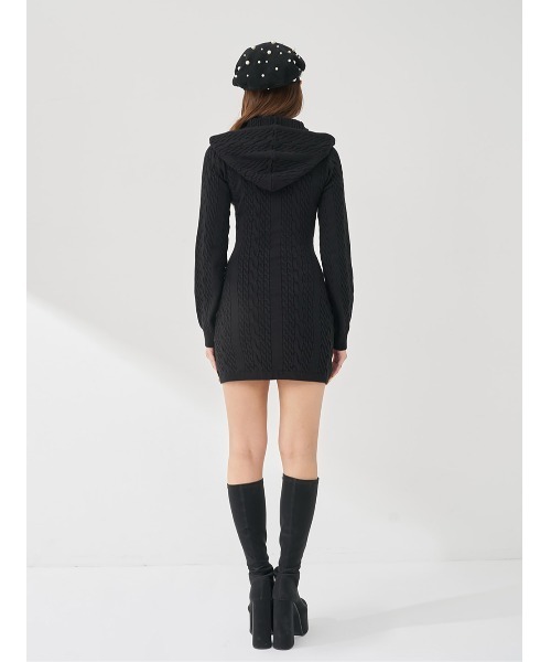 オープンケーブルニットミニワンピース（ワンピース）｜Darich